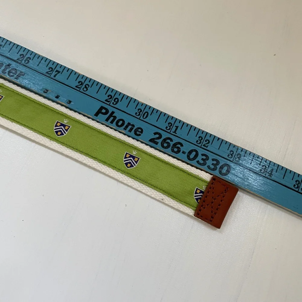 J. McLaughlin Vance Boy's Webbing Belt Lime Medieval Emblem size M NWT